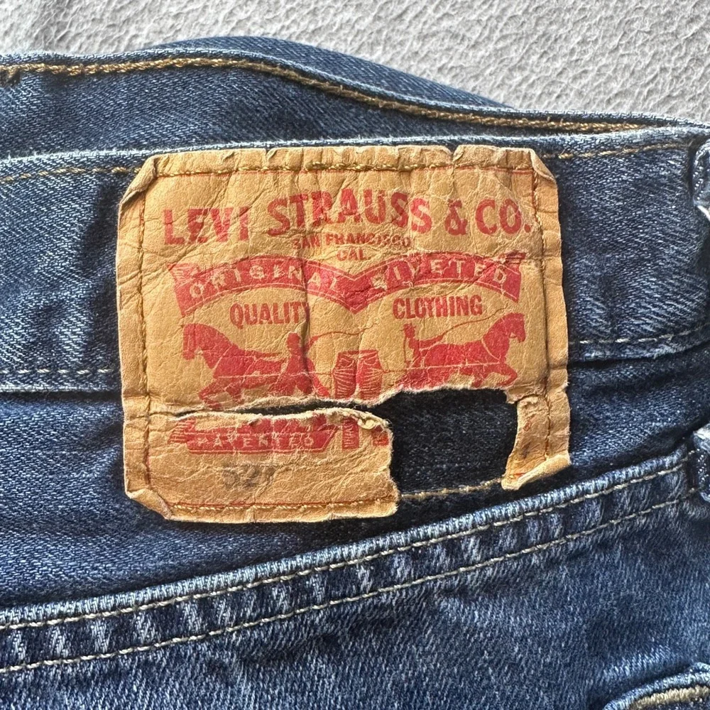 Levi's 527 Jeans Mens 34x34 (35x32) Blue Slim Bootcut Dark Wash Denim Western